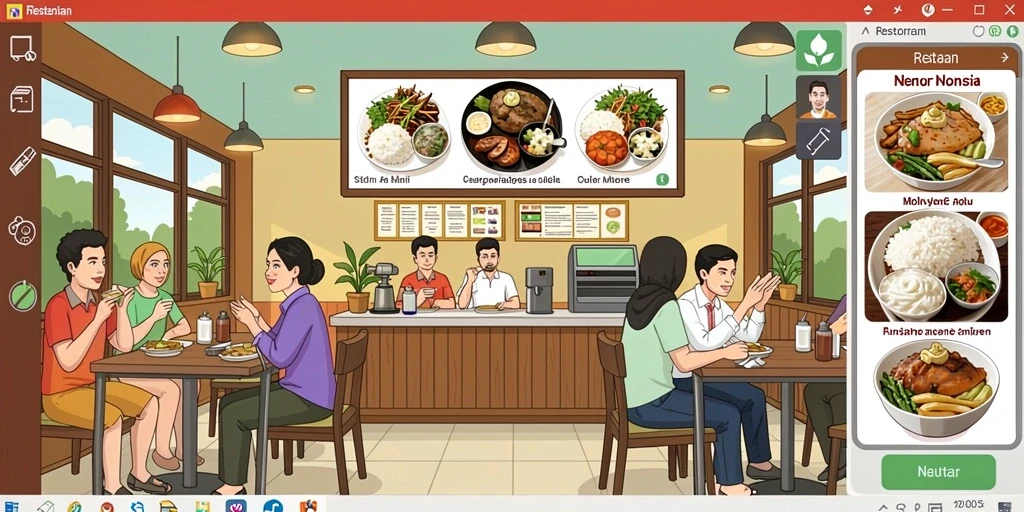 Menampilkan karakter utama dalam aksi menarik.
