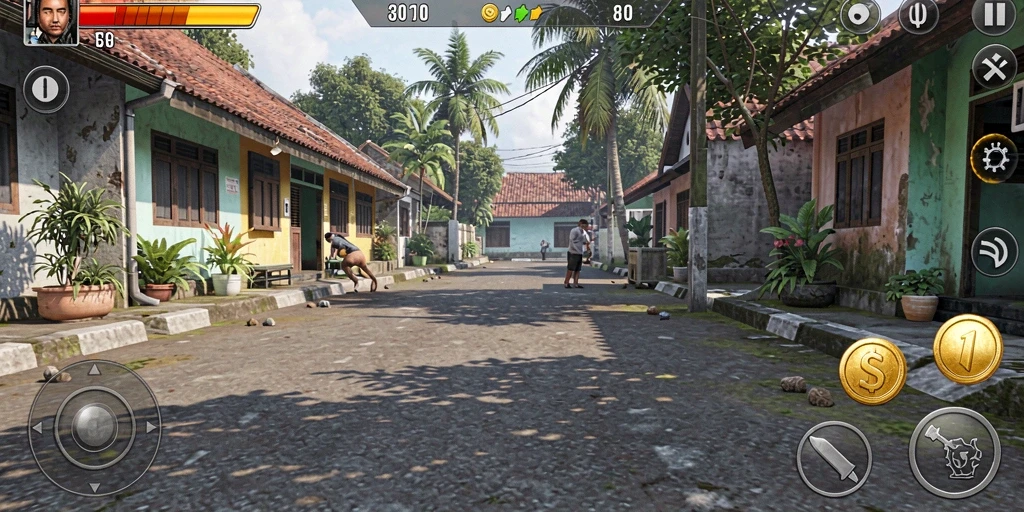 Tampilan awal permainan yang menarik dan penuh warna.